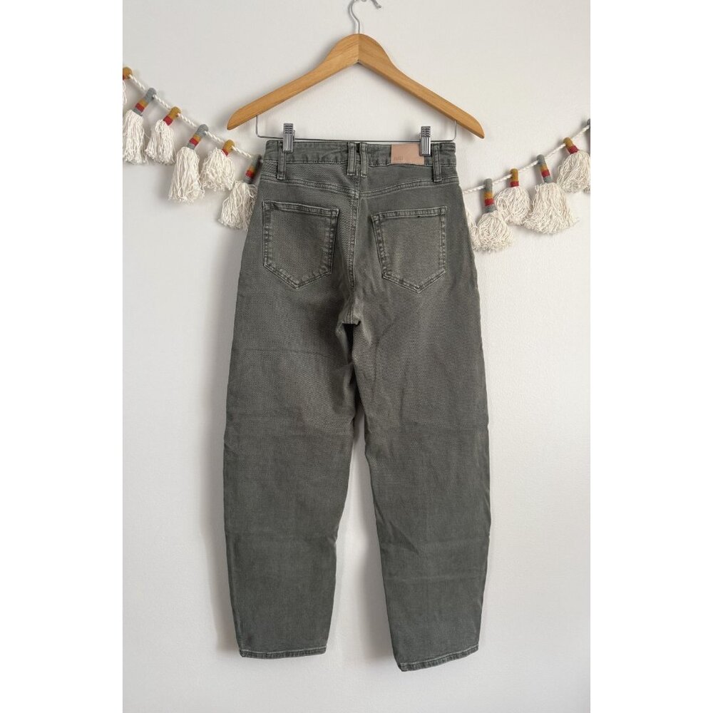 Paige Alexis Cargo Barrel Leg In Vintage Ivy Green Jeans Cotton Blend Denim 25 - Picture 3 of 12